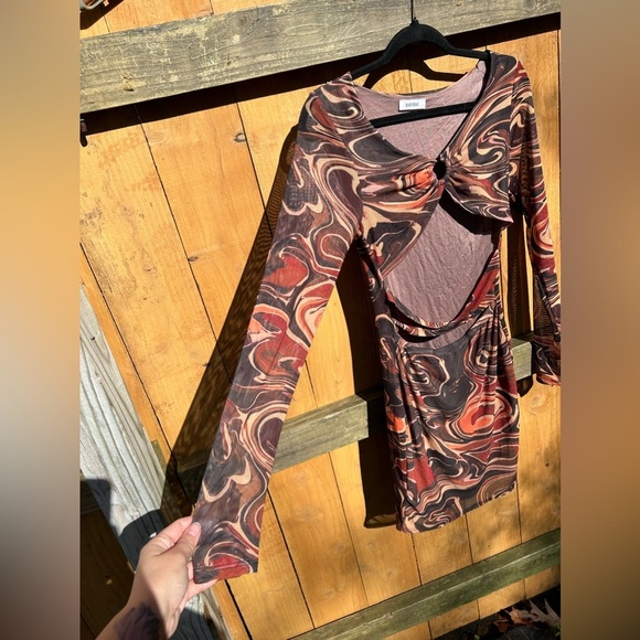 Reeling Colors Sheer Cut‎ Out Dress size large black bead dolls kill marbled - Picture 4 of 11